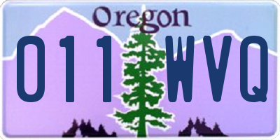 OR license plate 011WVQ
