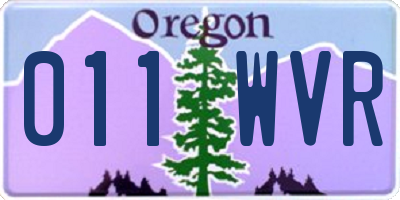 OR license plate 011WVR