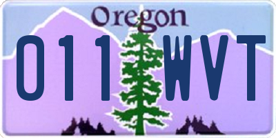 OR license plate 011WVT