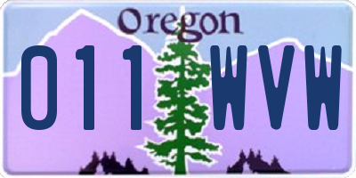 OR license plate 011WVW