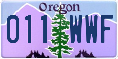 OR license plate 011WWF