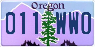 OR license plate 011WWO