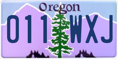 OR license plate 011WXJ
