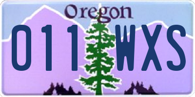 OR license plate 011WXS