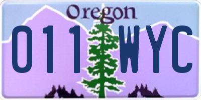 OR license plate 011WYC