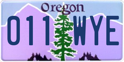 OR license plate 011WYE