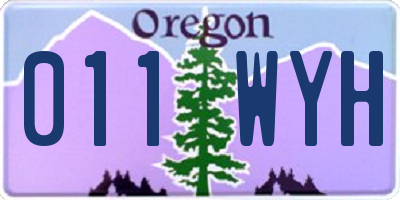 OR license plate 011WYH