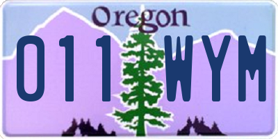 OR license plate 011WYM