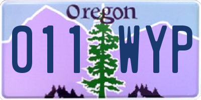 OR license plate 011WYP