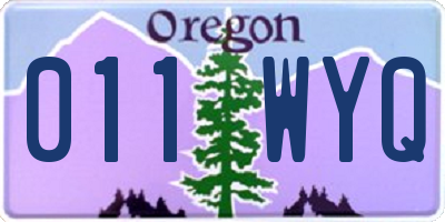 OR license plate 011WYQ