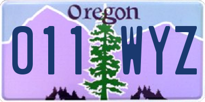 OR license plate 011WYZ