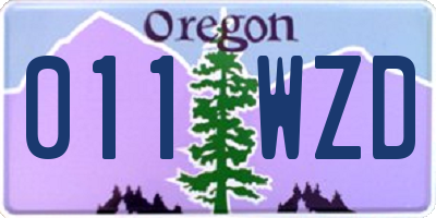 OR license plate 011WZD