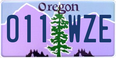 OR license plate 011WZE