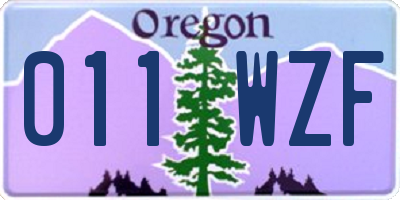 OR license plate 011WZF