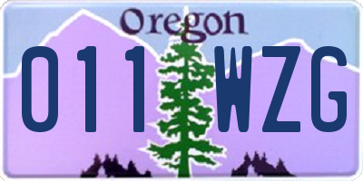 OR license plate 011WZG