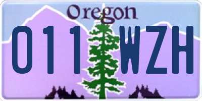 OR license plate 011WZH