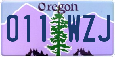 OR license plate 011WZJ