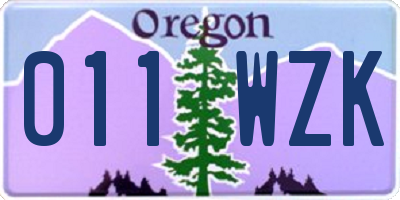 OR license plate 011WZK