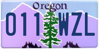 OR license plate 011WZL