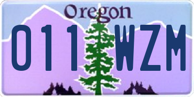 OR license plate 011WZM