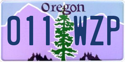 OR license plate 011WZP