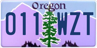 OR license plate 011WZT