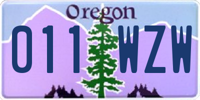 OR license plate 011WZW