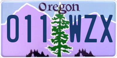 OR license plate 011WZX