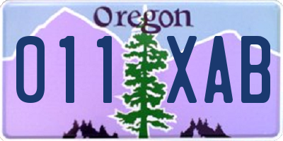 OR license plate 011XAB