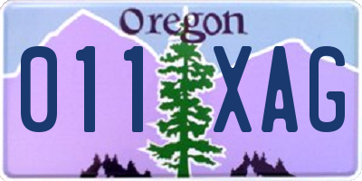 OR license plate 011XAG