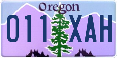 OR license plate 011XAH