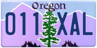 OR license plate 011XAL