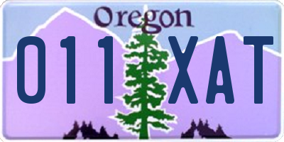 OR license plate 011XAT