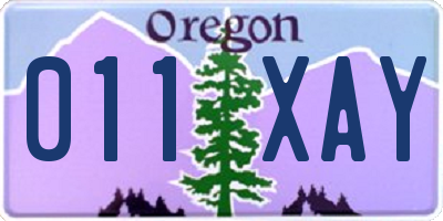 OR license plate 011XAY