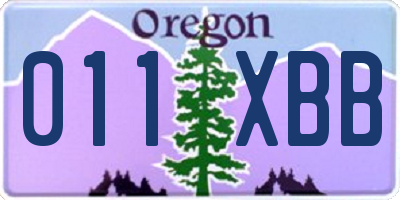 OR license plate 011XBB