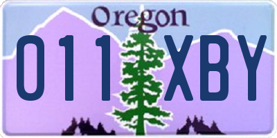 OR license plate 011XBY