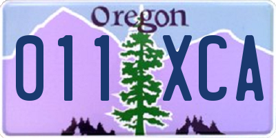 OR license plate 011XCA