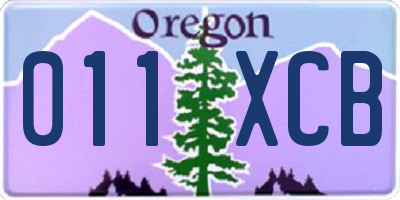 OR license plate 011XCB