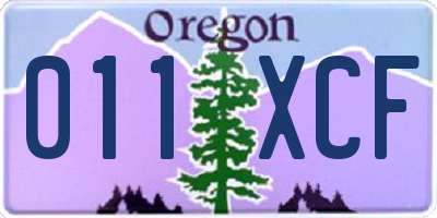OR license plate 011XCF