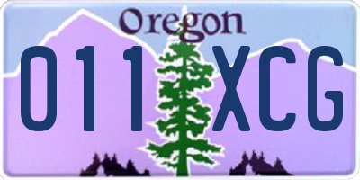 OR license plate 011XCG