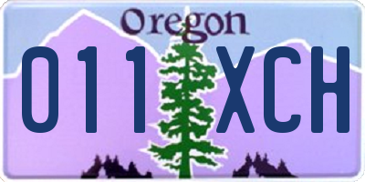 OR license plate 011XCH