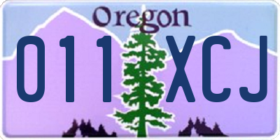 OR license plate 011XCJ