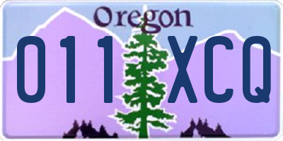 OR license plate 011XCQ