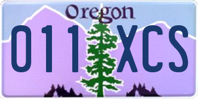 OR license plate 011XCS