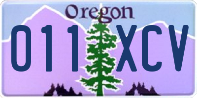 OR license plate 011XCV