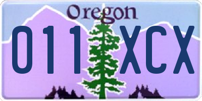 OR license plate 011XCX