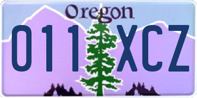 OR license plate 011XCZ