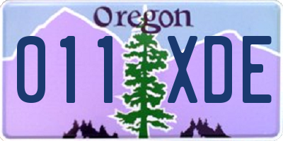 OR license plate 011XDE