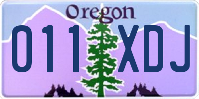 OR license plate 011XDJ