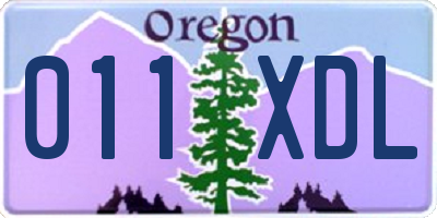 OR license plate 011XDL